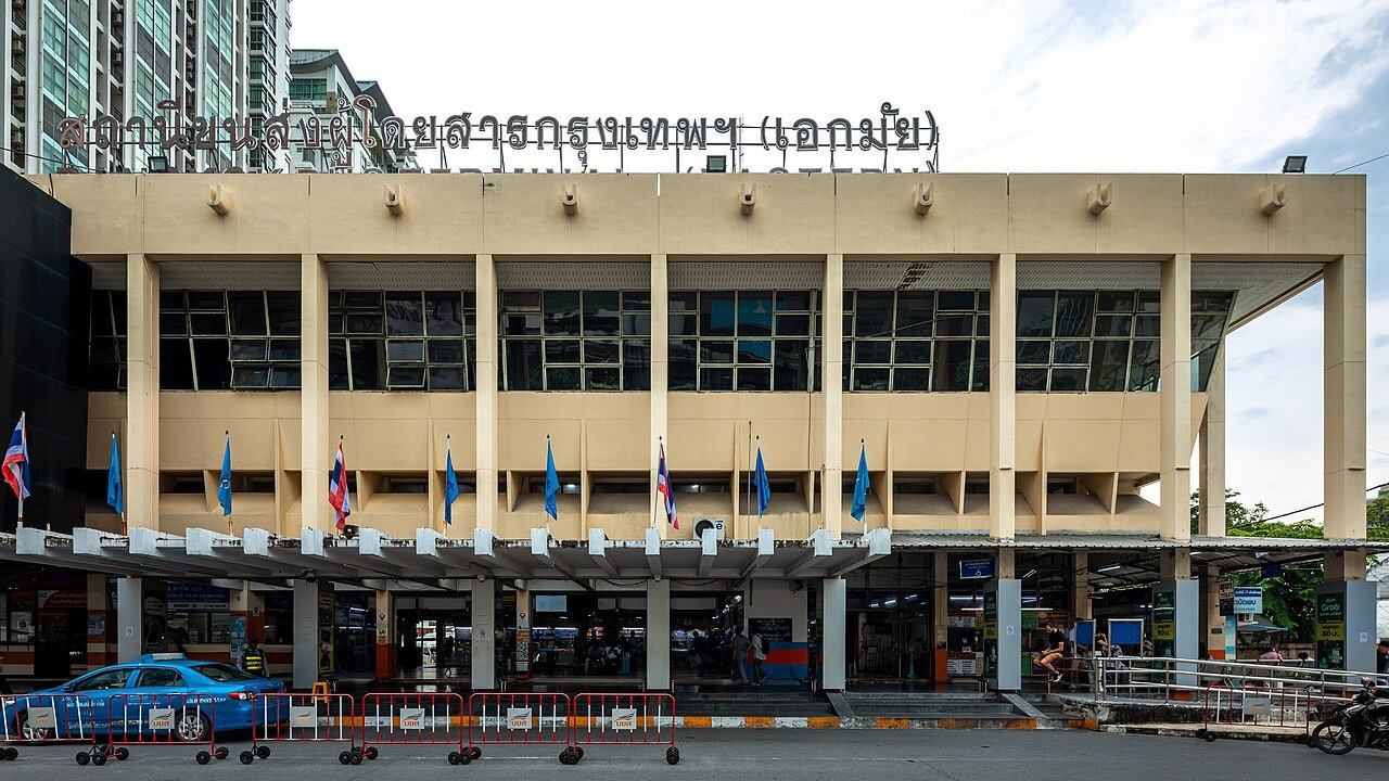 Front entrance of Ekkamai Bus Terminal in Bangkok